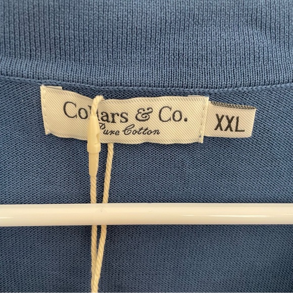 NEW Collars & Co Blue The Maranello Contrast Collar Polo XXL 2XL - Picture 5 of 8